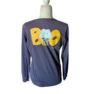 Ivory Ella Dusty Lilac Halloween Boo Long Sleeve T Shirt Organic Cotton Sz S